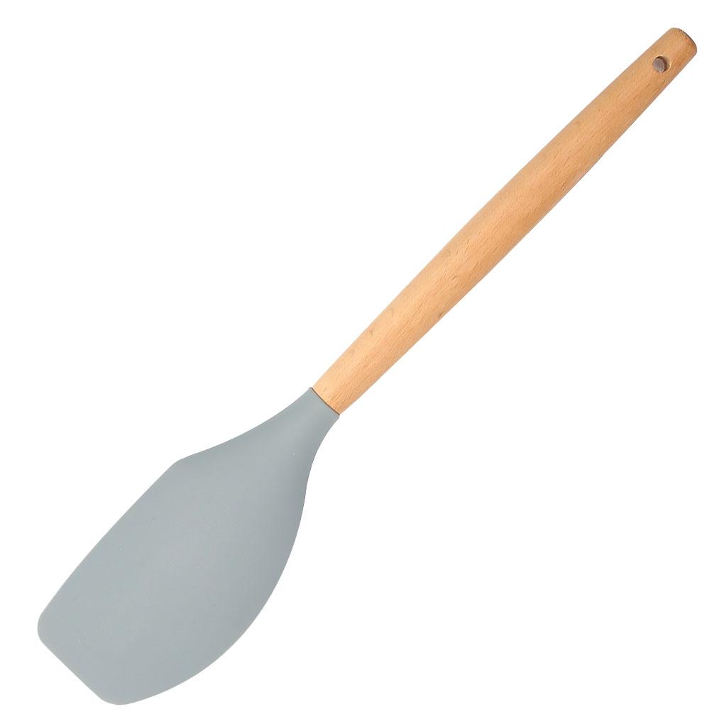 Silicone Kitchenware Wooden Handle Handheld Safe Non-stick Anti-rust Washable Cookware Indoor Restaurant Cooking Tool