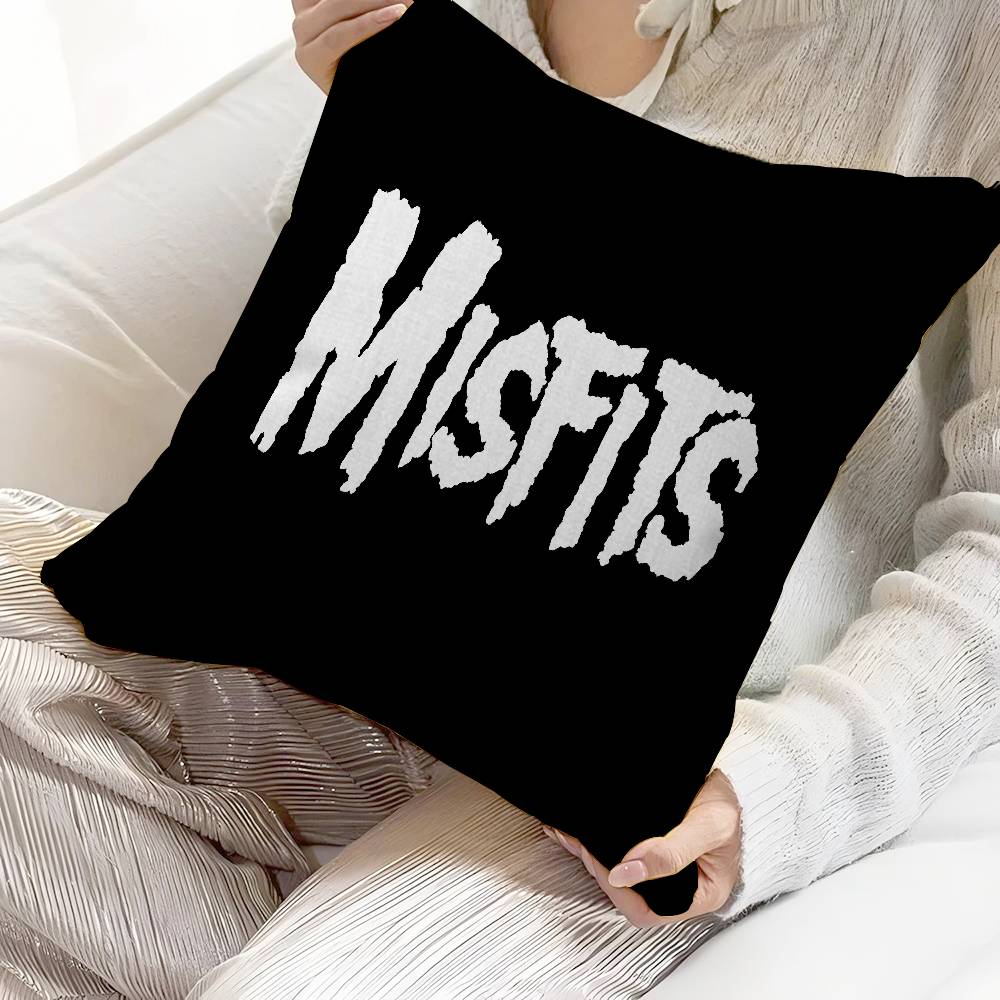 Band M-Misfits Logo Cushion Cover Pillowcase Upholstery Sofa Throw Pillow Home Decor Pillowcas