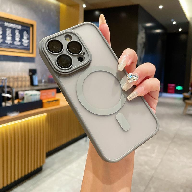 Applicable to iPhone16promax matte magnetic mobile phone case Apple 15 lens all-inclusive anti-drop 14 ultra-thin sheath