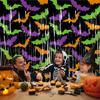 Lightweight Halloween Curtain Decoration - Pumpkin Ghost Bat Pattern Eye-Catching Photo Backdrop for Haunted House & Party Background