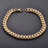 Men's Stainless Steel Cuban Link Chain Bracelet for Women Punk Hand Bangle Gold/Silver Wrist Jewelry Accessories DIY Gift