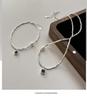 S925 Sterling Silver Korean Fashion Green Zircon Necklace & Handmade Bracelet Set - Trendy Clavicle Chain.
