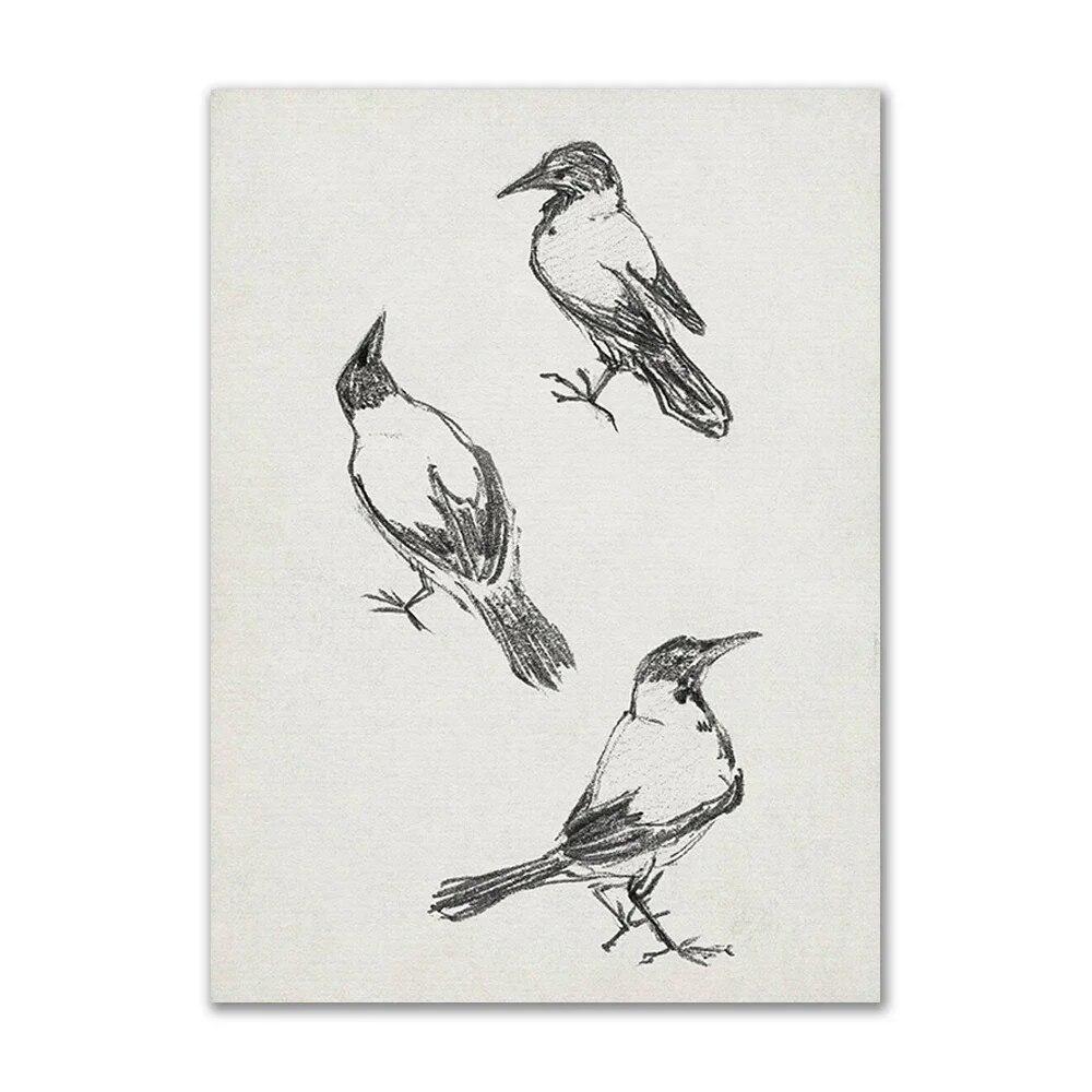 Vintage Gallery Wall Print Lake Cloud Landscape Flower Canvas Paintings Nordic Posters and Prints Living Room Home Decoration