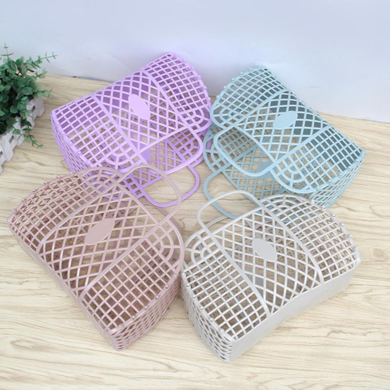 Large-Capacity Bag Hollow Jelly Portable Tote Bag Reusable And Easy Clean Basket