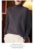 Women's Autumn/Winter Wool Pullover Sweater - Half-High Collar, Irregular Lines, Casual, Thickened Base Layer