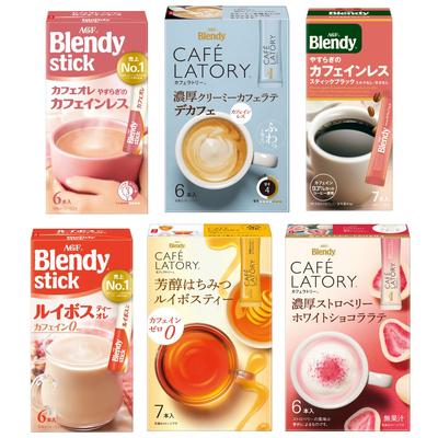 AGF Blendy Stick Cafe Latory Natume Decaffeinated 6-Flavor Tasting Set [Coffee] [Decaf] [Small Gift] [Assortment] [Perfect for Gifting]
