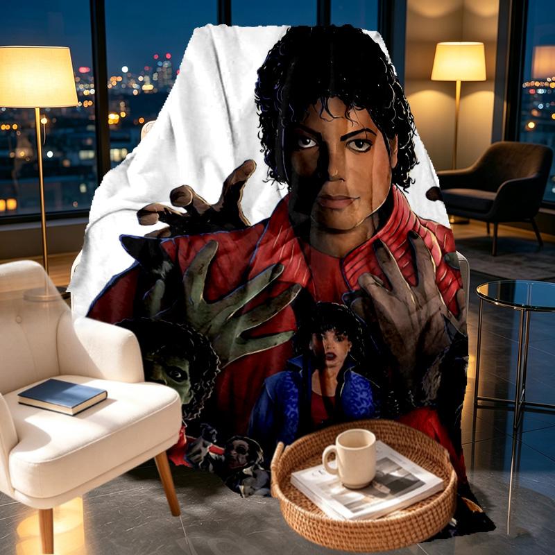 Coperta Stampata Michael Jackson - Morbida e Confortevole, per Camera da Letto, Viaggio, Divano, Decorazione Casa - Regalo di Compleanno Natale per Amico