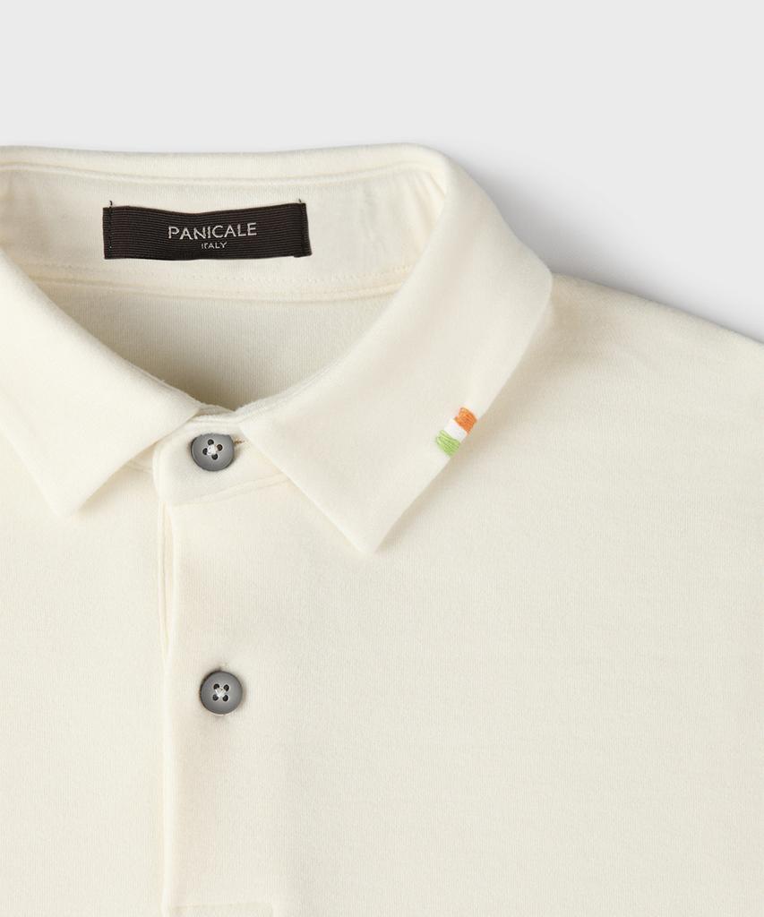 PANICALE Ivory Soft Jersey Polo Shirt