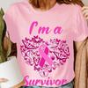 I Am a Survivor Breast Cancer Awareness Pink Ribbon October Womens T-Shirt  BC