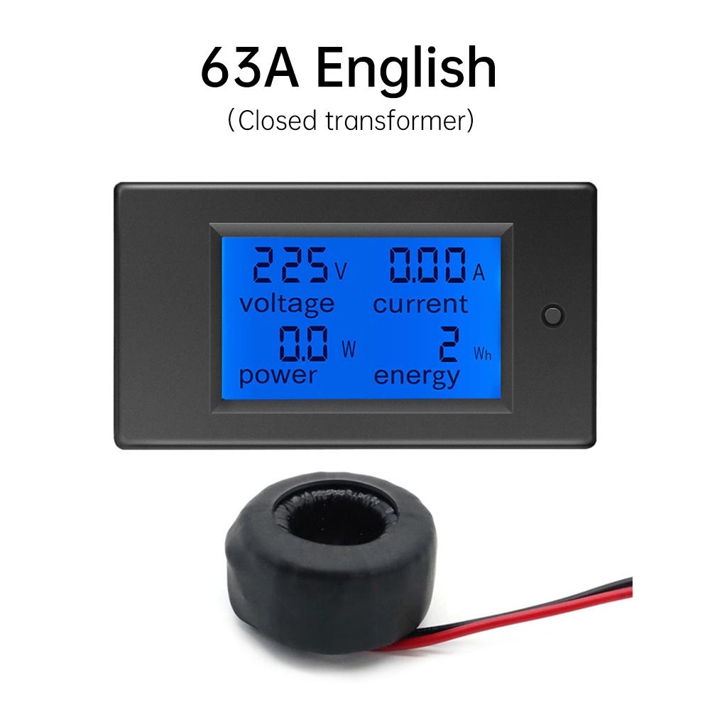 PZEM-061 AC80~260V 32A 63A LED Digital Voltmeter Ammeter Power Meter Power Detector Electricity Indicator with Transformer