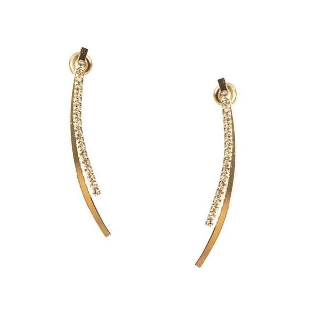 S Silver Needle High-end Sense Internet Celebrity Diamond Earrings, a Two-band Trendy New Stud Earrings Korean Ear Jewelry