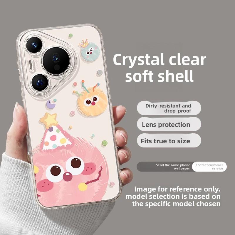 For Huawei Pura80pro Phone Case Pura80 New Pura80ultra Female P70 Transparent Briquette 60