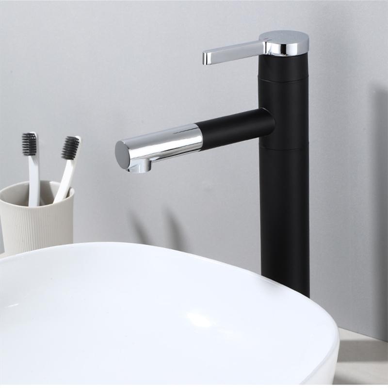 1PC Black Bathroom Basin Faucet 304 Stainless Steel  Hot Cold Mixer Tap Deck Mount Single Handle Wash Faucets