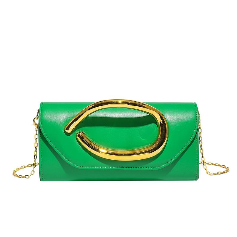 Foreign trade bags women's grab bags new 2025 European and American fashion niche single shoulder crossbody metal dinner bag tide