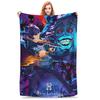 Anime Yu Gi Oh Card Blanket Cartoon Blue Eyes White Dragon Flannel Funny Soft Throw Blankets for Home Restaurant Decoration