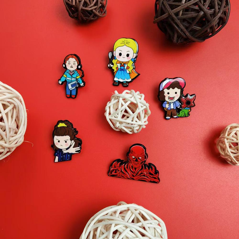 Stranger Things Pin Set Creative Cartoon Vecna Eleven Will Brooch Backpack Decoration Gift