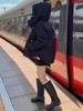Winter Puffer Jackets Women Thick Warm Down Cotton Padded Coat Female Fashion Oversize Hooded Grey Loose Short Parkas