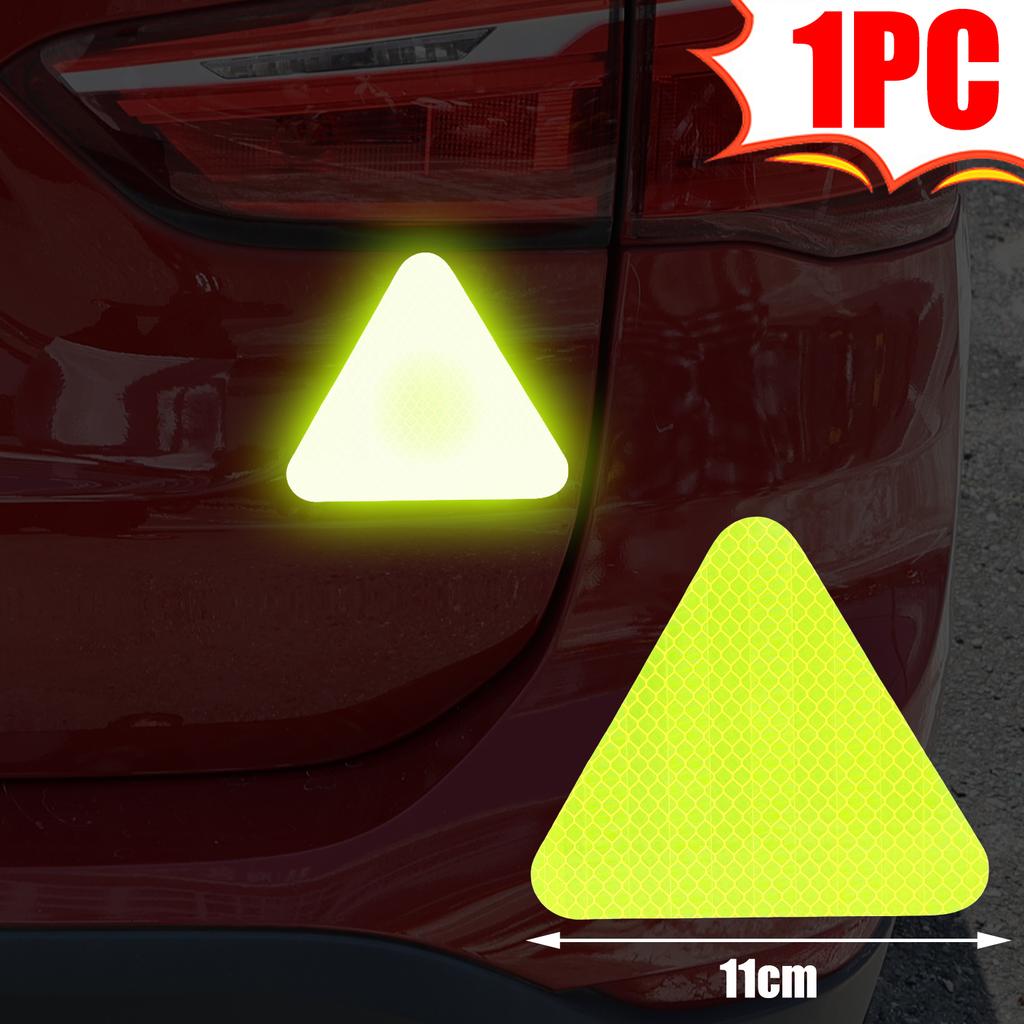 1-10Pcs Reflective Stickers Night Light Safety and Warning Triangle Reflector Rear Light Sign Strips Auto Exterior Accessories