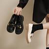 Bow Women's Autumn New Flat-bottomed British Style Light Mouth Small Leather Shoes Single Shoes Women