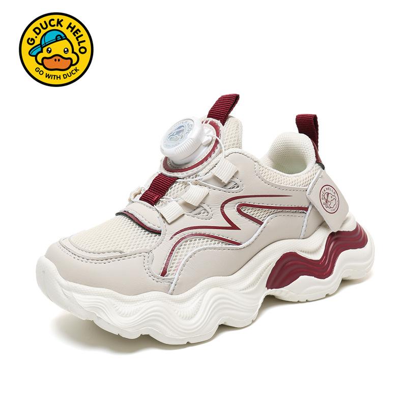Little yellow duck children's sports shoes spring and autumn breathable mesh shoes boys non-slip lightweight running shoes girls dad shoes
