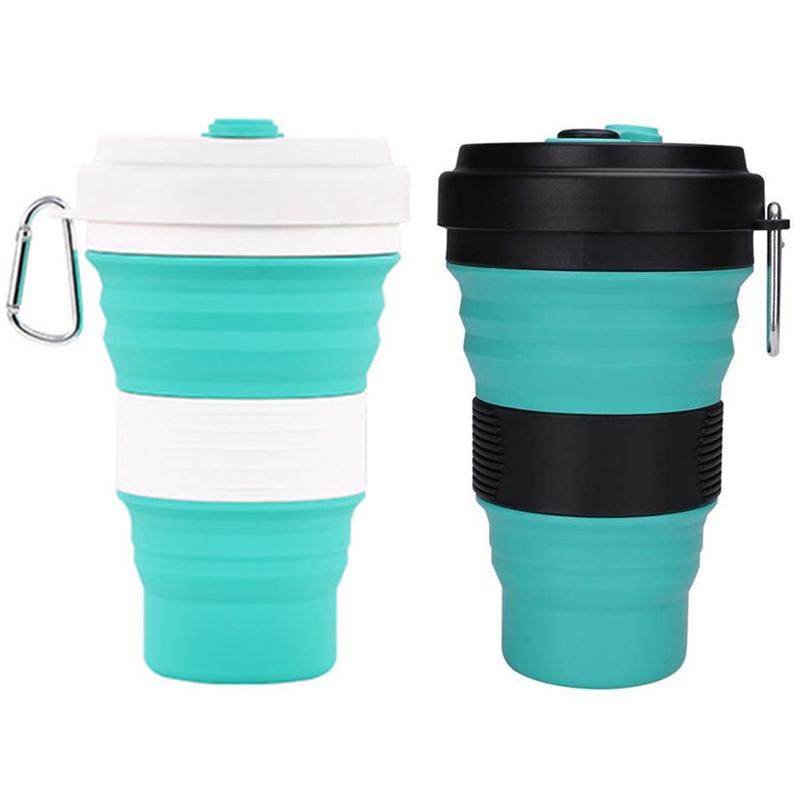 550ml Lightweight to Carry Folding Cup Mountaineering Camping Biking Athletic Multi-Purpose Coffee Cold Drink Retractable Drinkware Mug