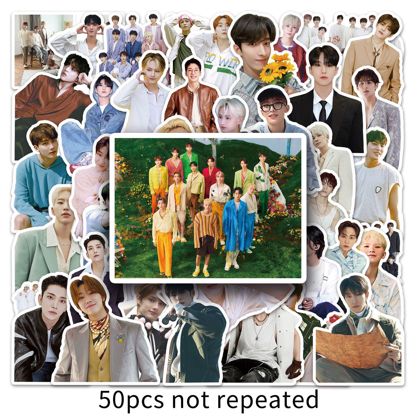 50 SEVENTEEN Graffiti Stickers: Korean Boy Band DIY Phone & Suitcase Decals