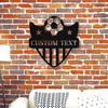 Metal Wall Art Soccer Team Emblem Custom Sign Home Office Decor