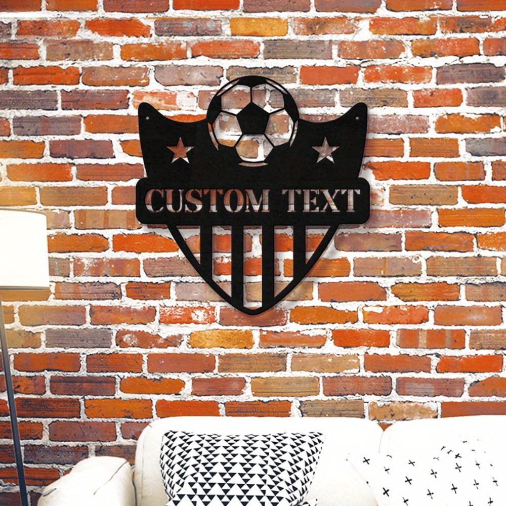 Metal Wall Art Soccer Team Emblem Custom Sign Home Office Decor