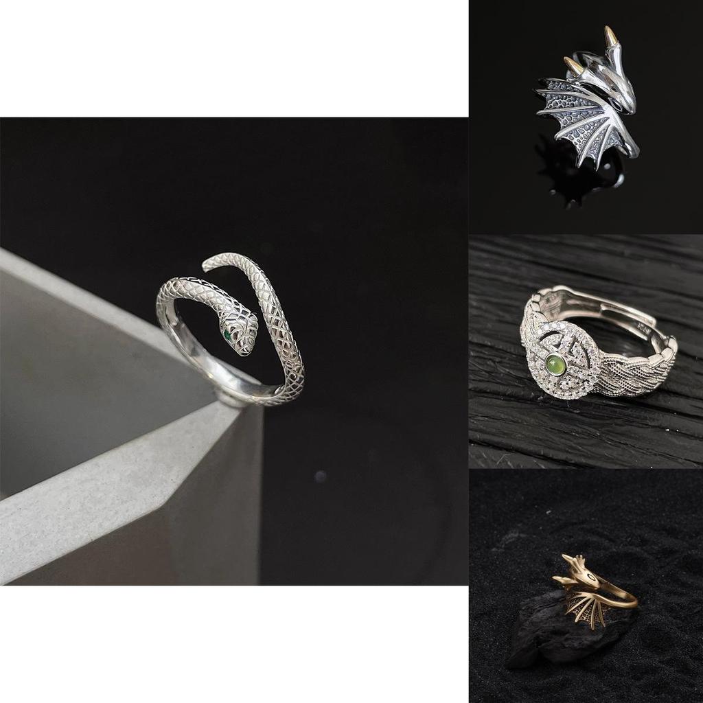 S925 Premium Silver Zodiac Dragon Ring For Women With Stylish Open Design Ideal For Daily Wear