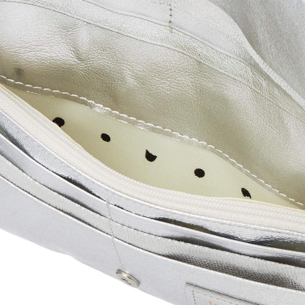 Tsumori Chisato Long New Silver Wallet, Multi-Dot,