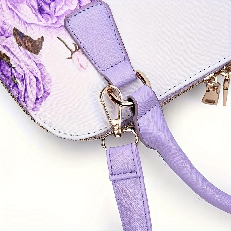 Small Floral Print Top Handle Bag Ladies Elegant Crossbody Boston Bag Women's Fashion Handbag Shoulder Bag Purse