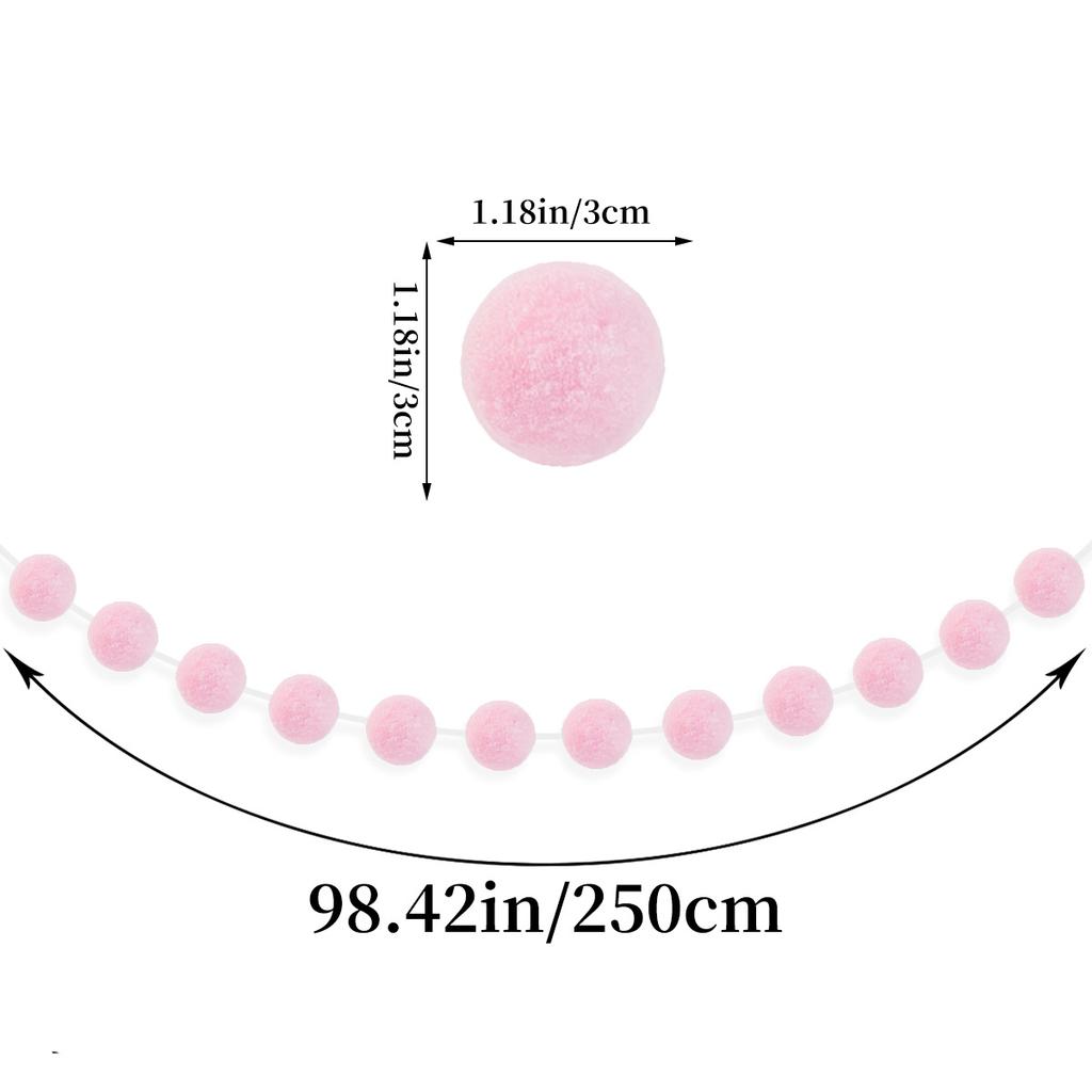 Christmas Party Plush Ball Ornament Birthday Party Decoration Banner Christmas Tree Red Green White Hair Ball Hanging String