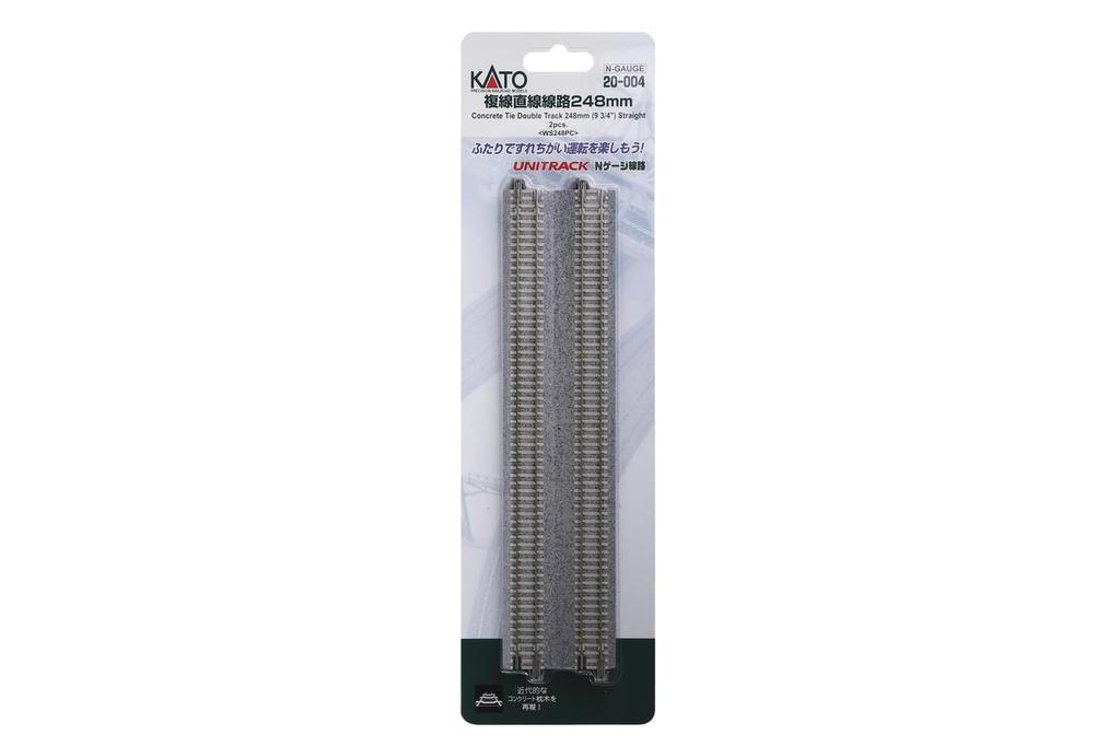 KATO N gauge double track straight 2 model railway supplies track, 248mm, pieces, 20-004,