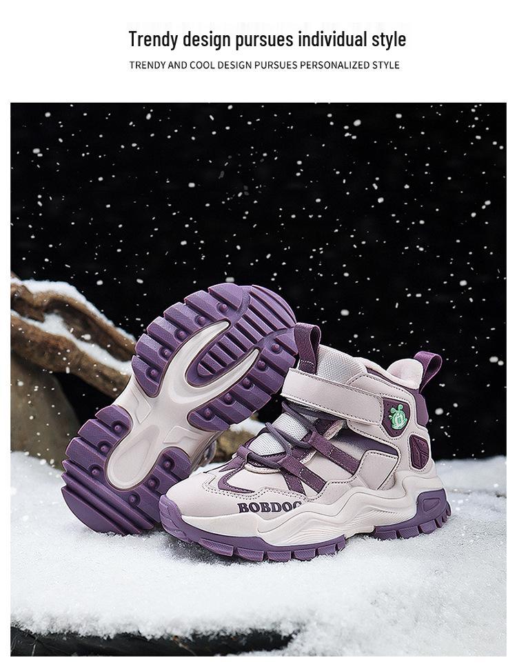 Babudou Kids' Winter Snow Boots - Warm Fleece Lined, Non-Slip, Waterproof Outdoor Boots