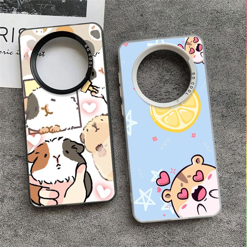 Cartoon Cute Hamster Soft Phone Case for Samsung Galaxy S24 S25 FE S26 Edge S23 Ultra S22 Plus S21 + Shockproof Cover Back Shell