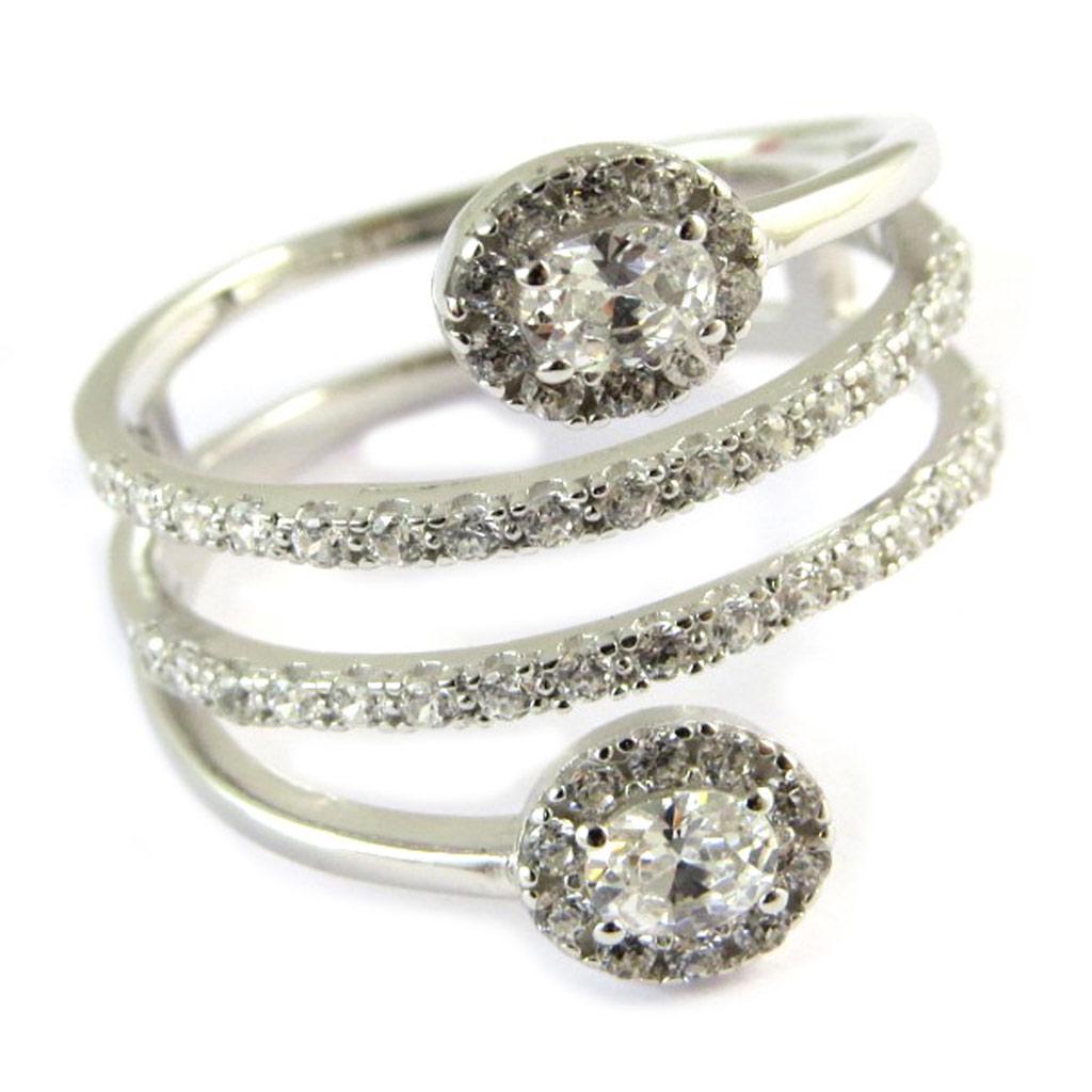 Silver Ring 'Scarlett' White (rhodium)