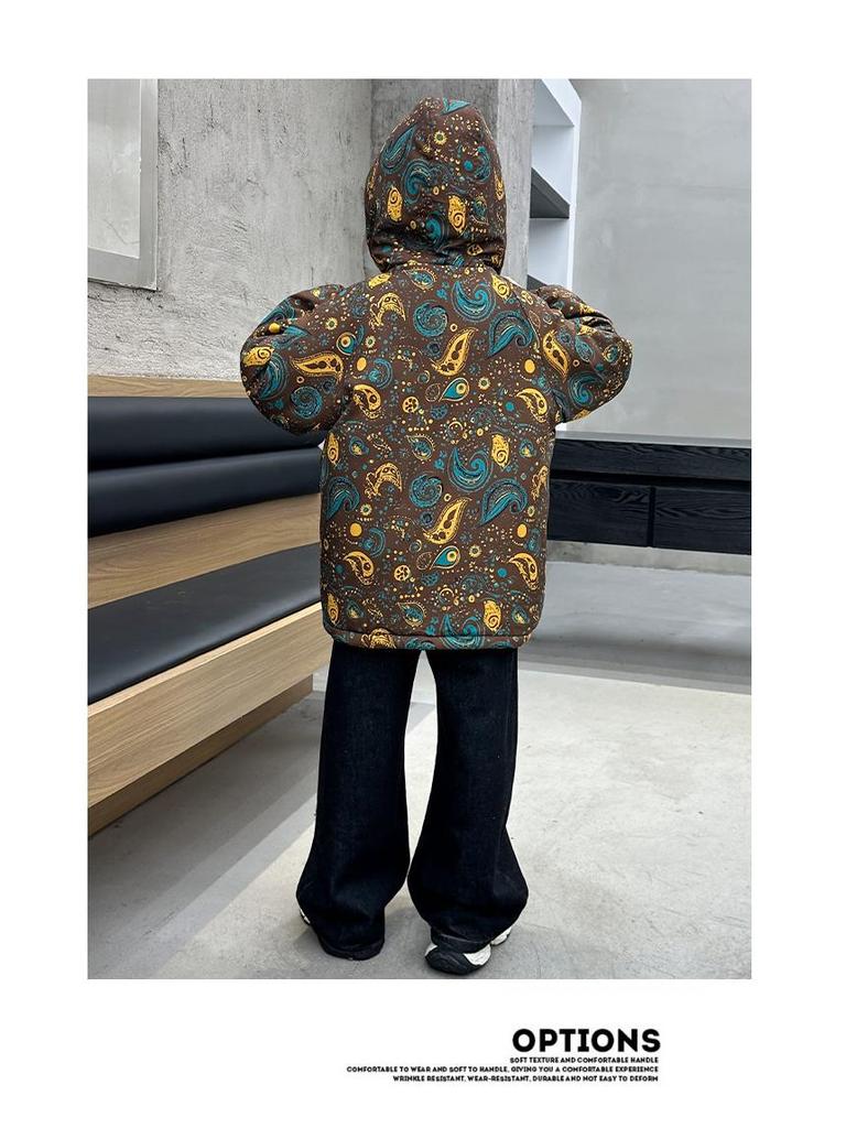 Boys' Fleece-Lined Hooded Cotton Jacket 2025 - Thick, Warm Parka for Kids