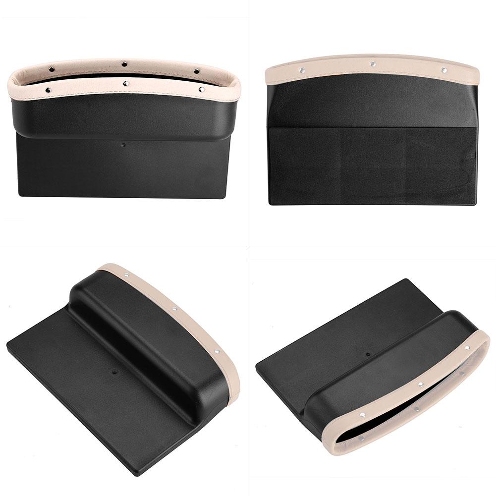 Auto Aufbewahrungsbox Auto Sitz Konsole Spalt Füllung Organizer Handy Karten Schlüsselhalter Box(beige)