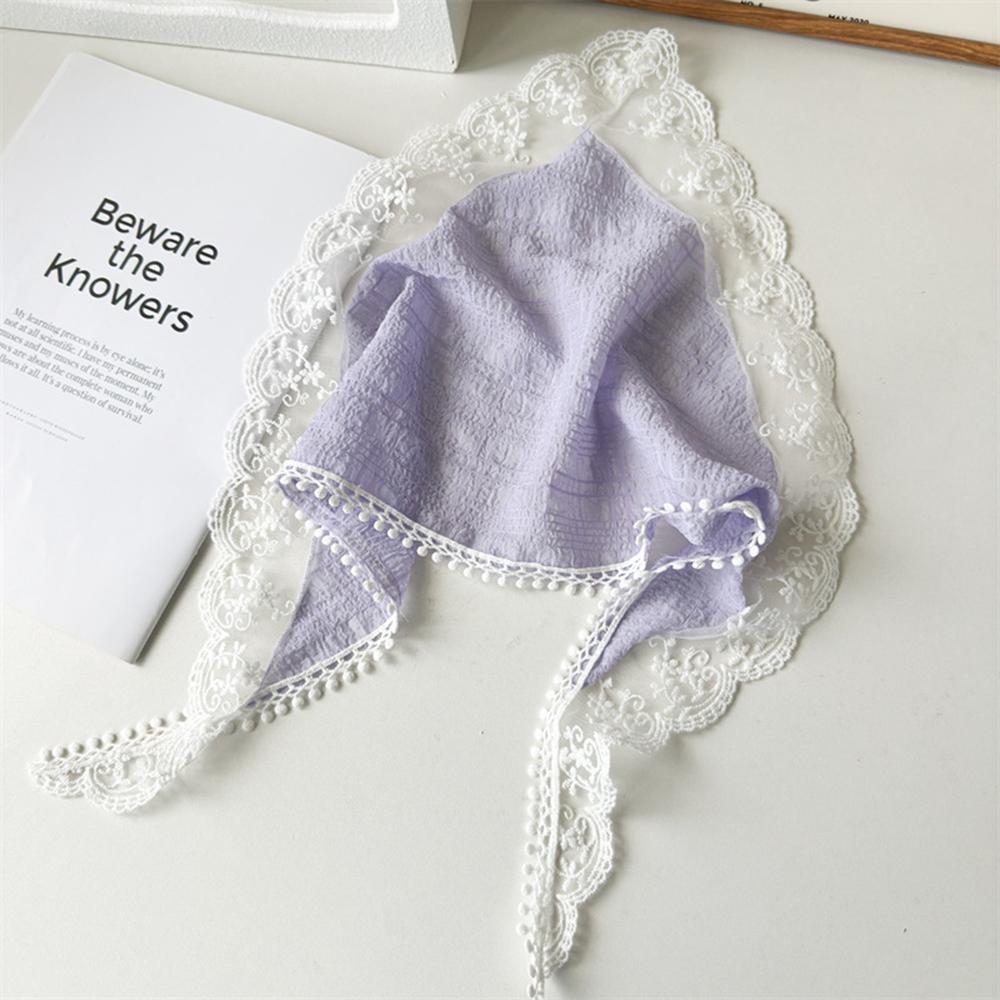 Embroidered Flower Lace Triangle Scarf Small Shawl Crochet Neck Scarf DIY Hats Head Scarf Headwraps Bandana Hijab Neckerchief