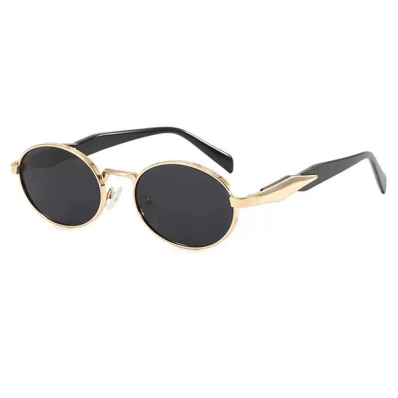 Luxury Advanced Oval Metal Round Frame Sunglasses Unisex Retro Uv Protection And Sun Protection Uv400 Shades Eyeglasses