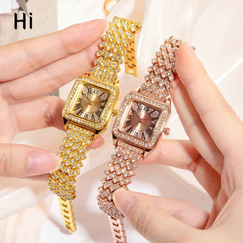 

Модные римские часы с квадратным ромбом и женским кварцевым корпусом