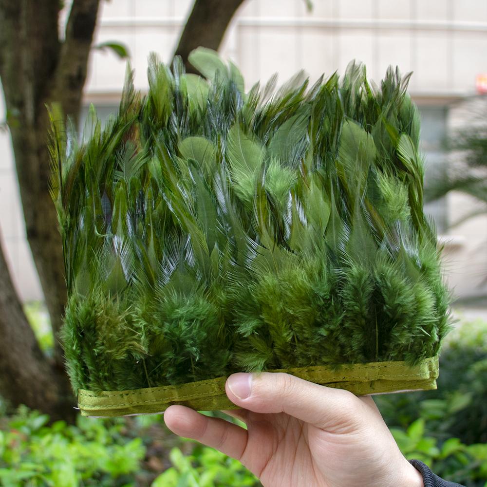 

1Meter Fluffy Pheasant Feathers Trim 10-15cm for Wedding Party Dress Decoration Rooster Feather Ribbon Sewing Crafts Accessories 1meter армия зеленый