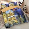 Luxurious Father Christmas Duvet Cover Pillow Cases Santa Claus Quilt Cover Bedding Set