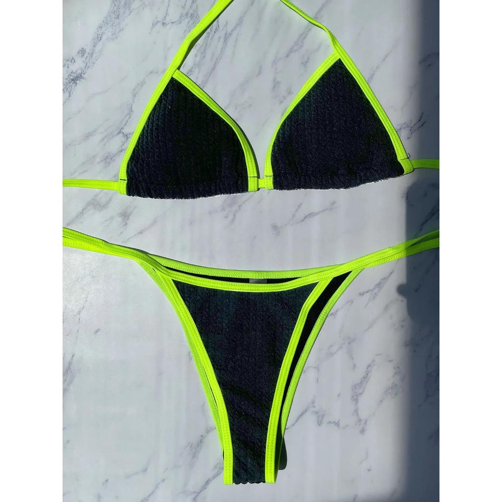 Sexy Micro Bikini 2024 Women Swimsuit Female Swimwear Thong Bikinis Sets Push Up Brazilian Halter Beach Wear Woman Bathing Suits