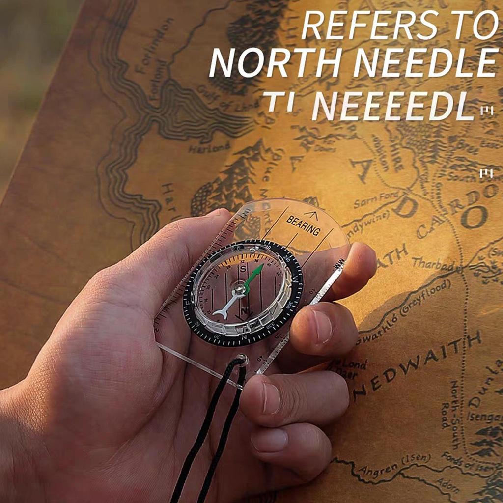 Outdoor Camping Hiking Transparent Plastic Compass Compass Proportional Footprint Travel Military Compass Tools Travel Kits