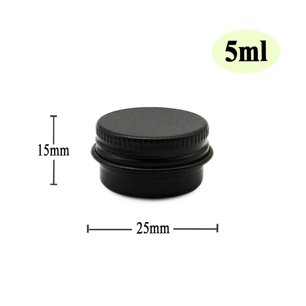 Wopanxye 30 Pack 5ml Black Aluminum Can Cream Case Cream Container Cosmetic Divided Container Ointment Container Cream Lotion Nail Tea Refillable