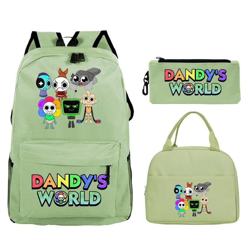 New Dandy's World Game Merchandise Cartoon Printing Student Schoolbag Foreign Trade Pencil Bag Meal Bag Set