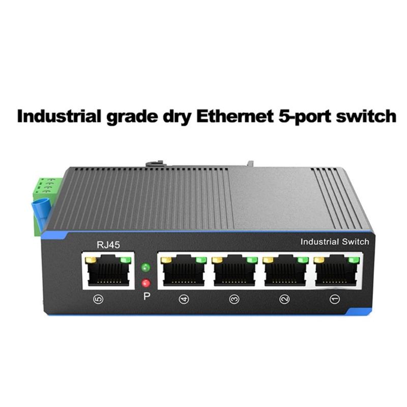 Industrial 5 Port 100Mbps Industrial Switcher 1000Mbps Industry Ethernet Networking Switcher DIN Rail Mounted Data Transfer
