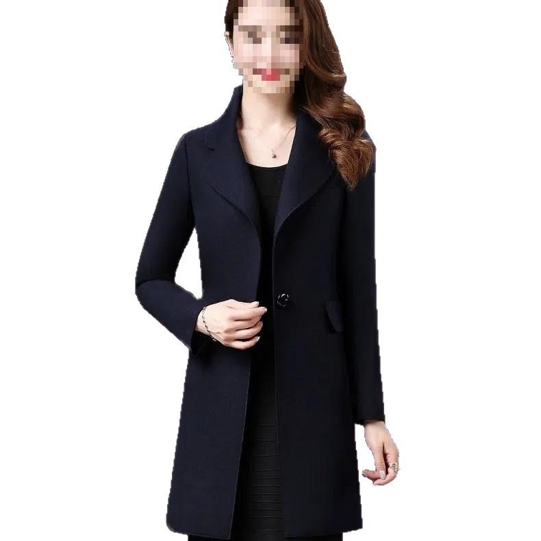 2025 Autumn/Winter Women's Mid-Length Wool Coat – Elegant Waist-Cinched Style