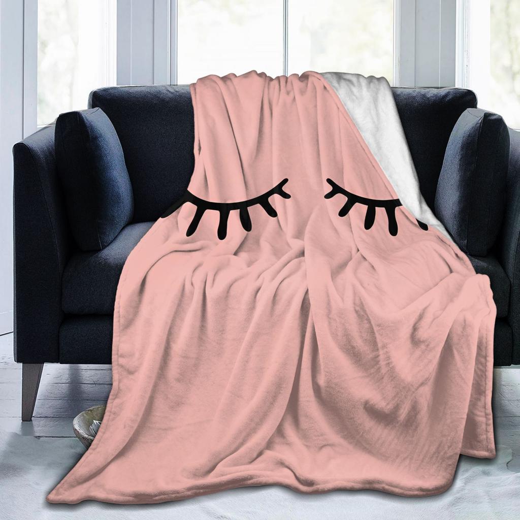 Eyelash Cartoon Eyelashes Blankets Fleece Spring/Autumn Portable Super Warm Throw Blanket for Bedding Outdoor Bedspreads